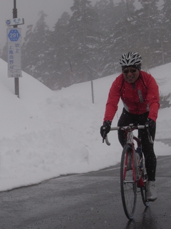 Mr.Kataoka at the Mt.Tokachidake Hot Springs