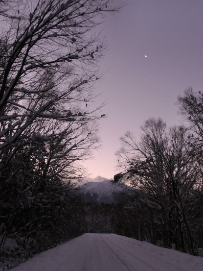 Mt.Furano and the moon