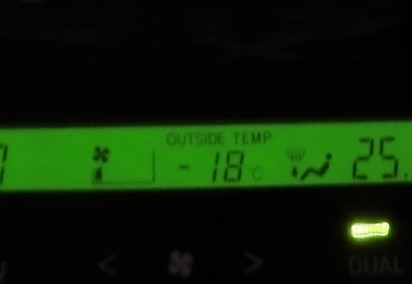 minus 18 degrees Celsius