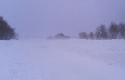 Ground blizzard in Oyafuru