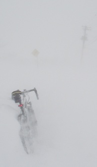 Tesseract's bike in a blizzard
